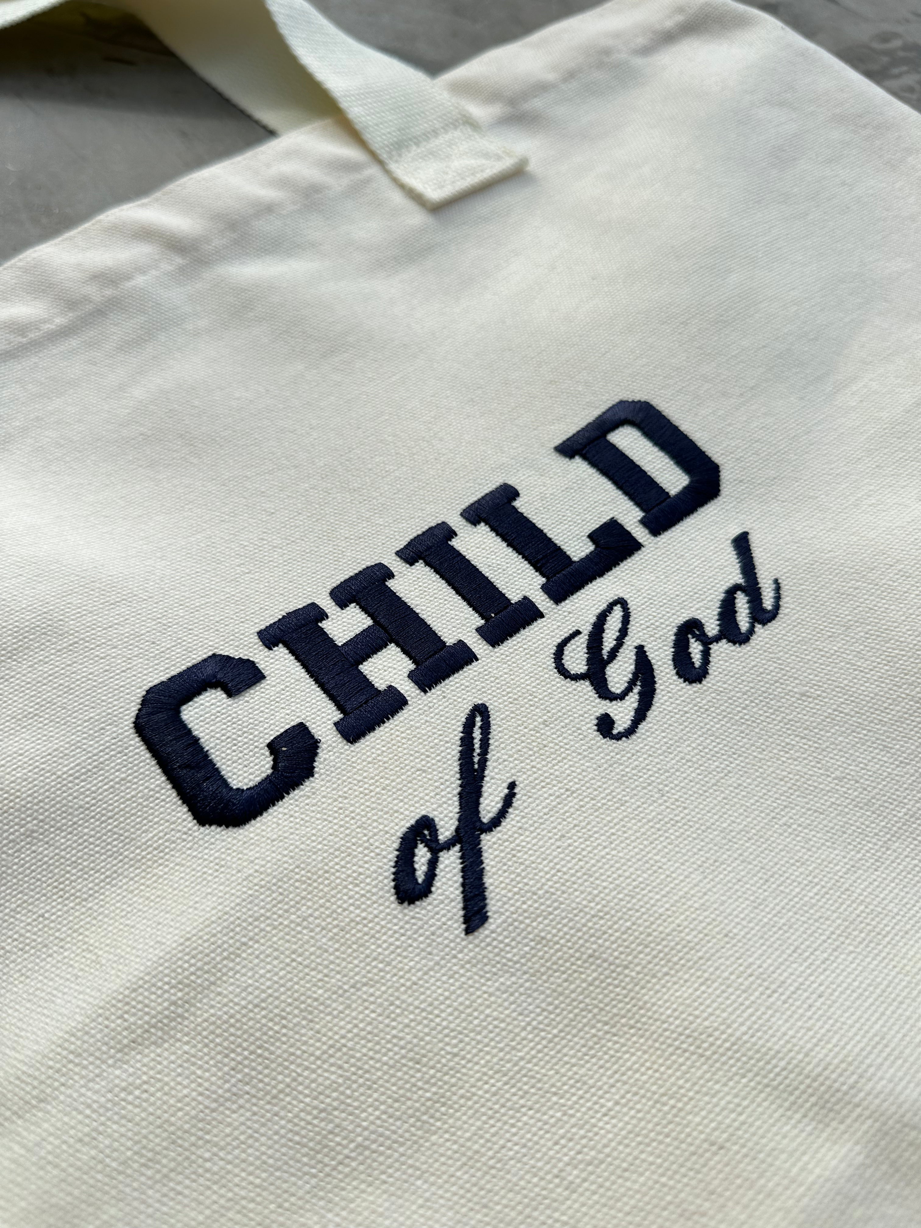 Broderat Child of God Tygväska. 